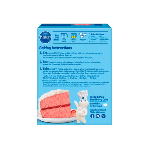 Harina para pastel sabor fresa Pillsbury - Image 2