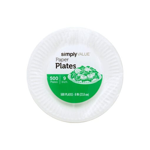 Platos de papel 9" Simply Value (500 pz)