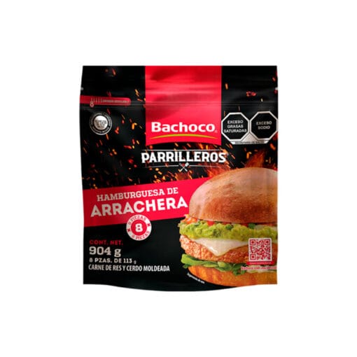 Hamburguesa arrachera Bachoco