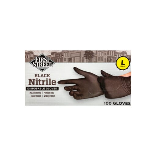 Guantes grandes de nitrilo negro First Street