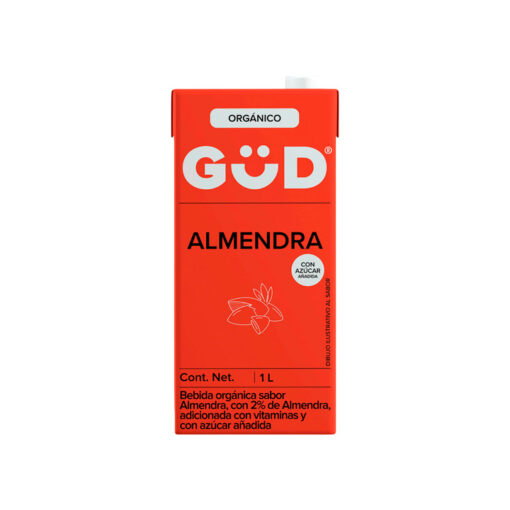 Alimento líquido orgánico de almendra con azúcar Gud